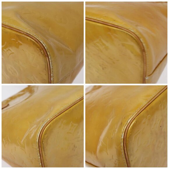 LOUIS VUITTON Monogram Vernis Houston Hand Bag Beige M91004 LV Auth th6217 - Picture 14 of 16